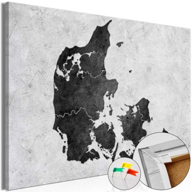 Slika na plutenoj podlozi Stone Denmark [Cork Map] 90x60